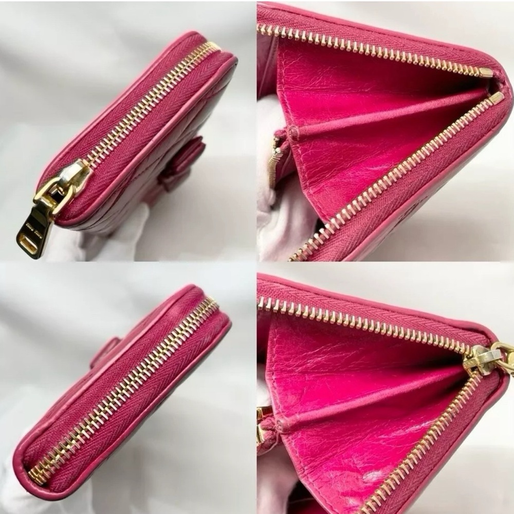 Miu Miu Quilted Zippy Wallet W/Box - image 6